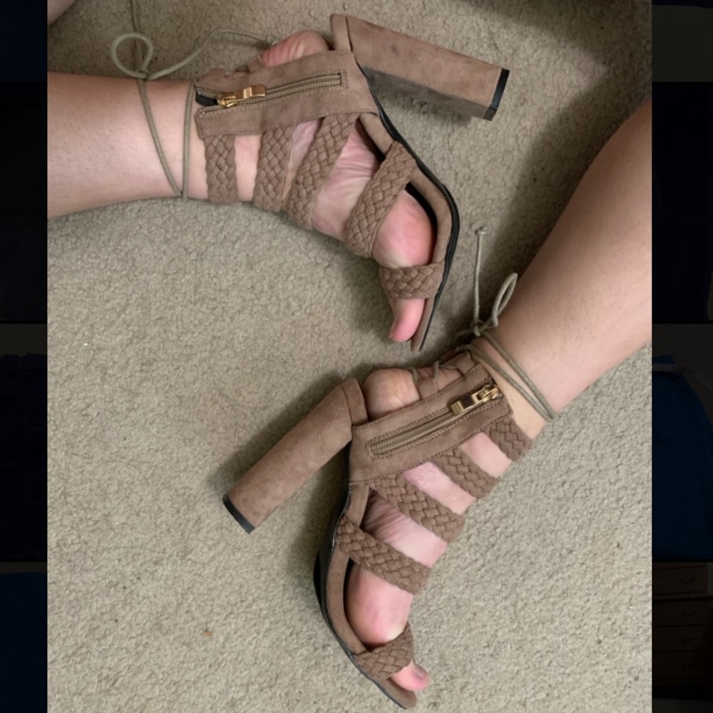 Lace up heeled sandal